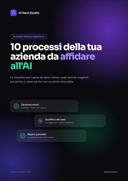 Copertina della checklist: 10 processi da affidare all'AI