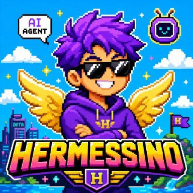 Hermessino, the pixel-art mascot running on Hermes Agent